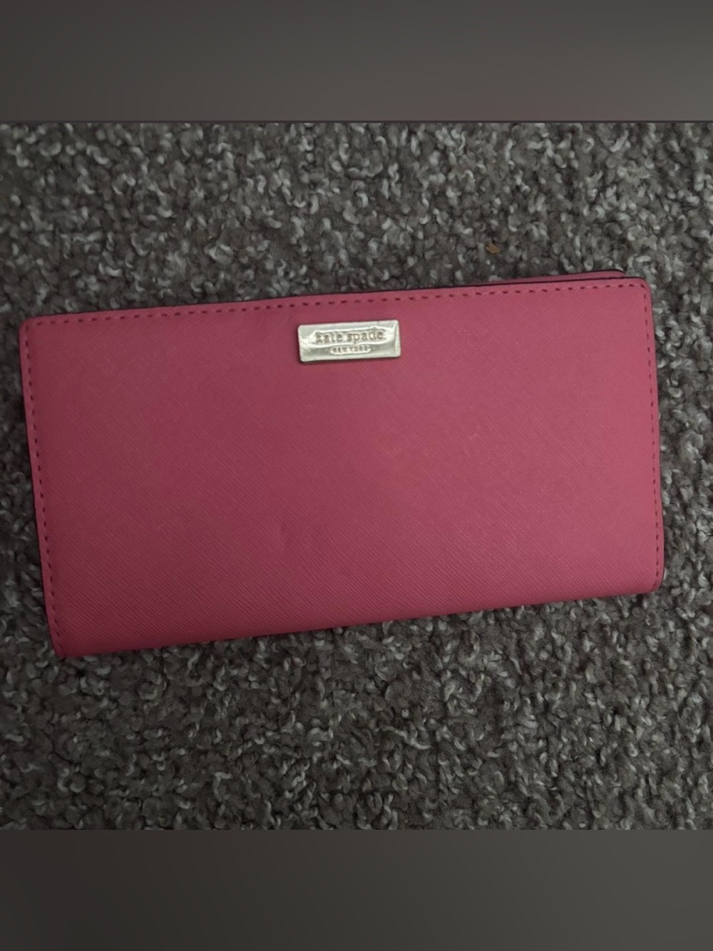 kate spade magenta zip-around continental wallet